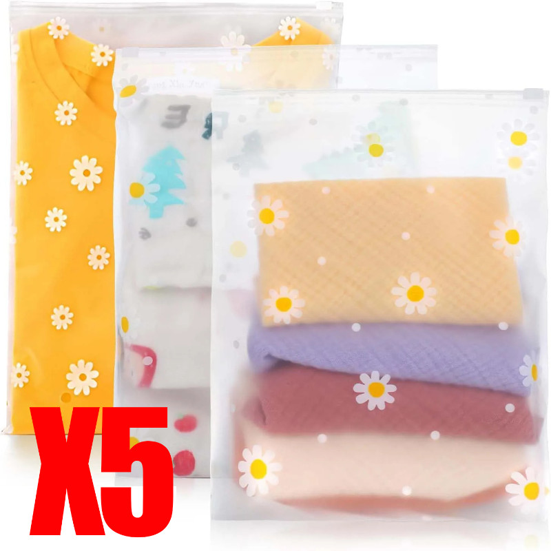 กระเป๋าเก็บซิปเสื้อผ้าเดซี่น้อย-กระเป๋าซิปโบว์ฝ้าพับได้-กลางแจ้งแบบพกพาพื้นที่ ประหยัด เสื้อผ้าแพ็ค-จัดเก็บชุดชั้นในในครัวเรื