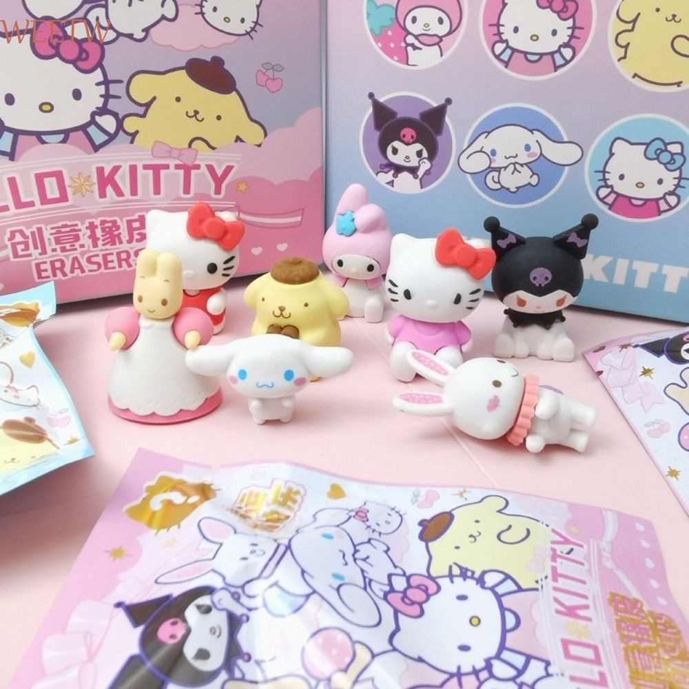 Weekw Crayon Shin-Chan Action Figure ของขวัญเด็กการ์ตูนอะนิเมะอุปกรณ์ต่อพ่วงโรงเรียนเครื่องเขียนคริสต์มาสของขวัญ Pikachu ดินสอยางลบ