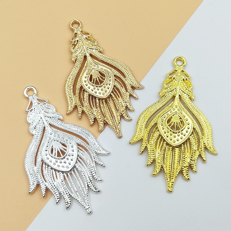 10pcs วินเทจโลหะผสมฟีนิกซ์ขนนกจี้ DIY เจ้าสาวต่างหูเครื่องประดับเครื่องประดับขายส่ง