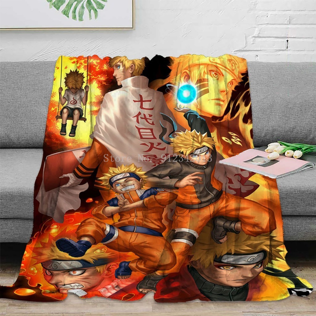 Ninja Uzumaki Uchiha Naruto โยนผ้าห่มการ์ตูน Flannel ผ้าคลุมเตียงเด็กทารกเด็กผู้ใหญ่โซฟาโซฟาที่นอนปัจจุบัน
