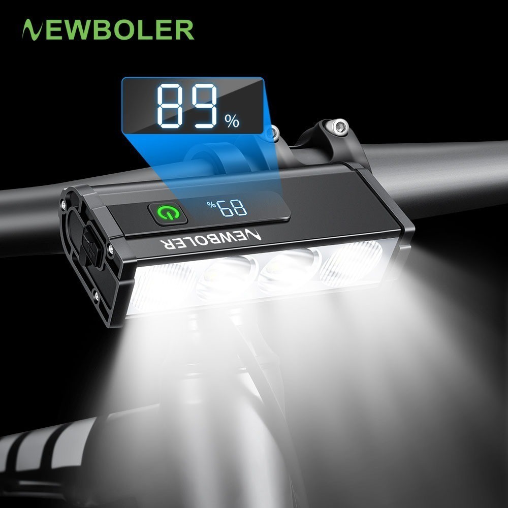 Newboler 3000 Lumens ชุดไฟจักรยาน USB ชาร์จไฟหน้าจักรยาน IPX6 กันน้ําไฟฉายขี่จักรยานเปลือกอลูมิเนียมอุปกรณ์จักรยาน