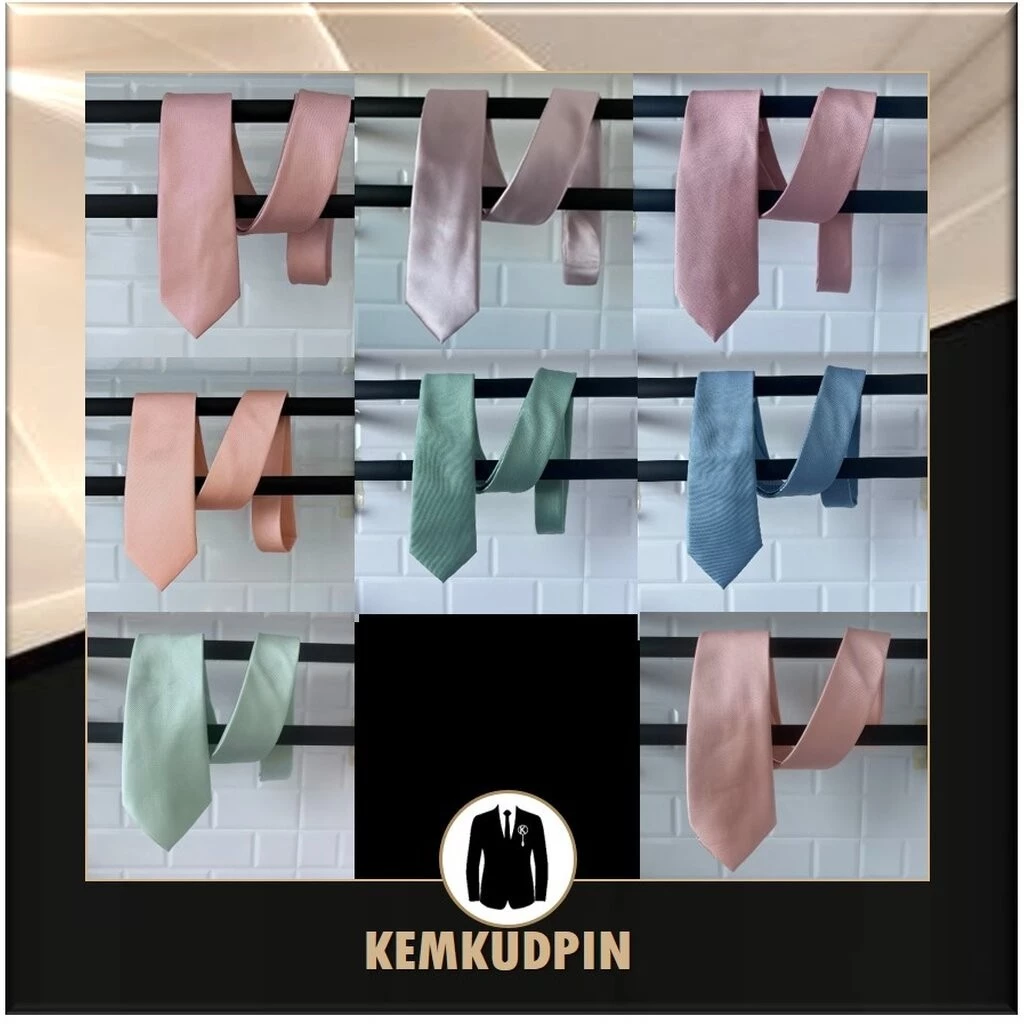 (แนะนำ) Necktie เนคไทด์ สีพาสเทล ชมพู โอรส เขียว คละแบบ รุ่น Limited