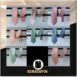 (แนะนำ) Necktie เนคไทด์ สีพาสเทล ชมพู โอรส เขียว คละแบบ รุ่น…