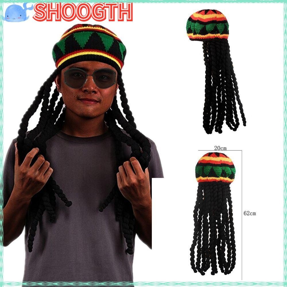 Shogth ถัก Beanies โครเชต์ Reggae Dreadlocks Bob Marley วิกผม Braid หมวก