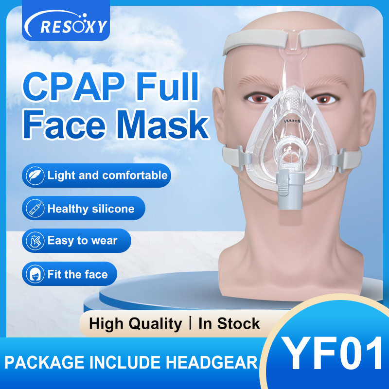 หน้ากากแบบเต็มหน้า CPAP หน้ากากพร้อมกรอบหมวกสําหรับ CPAP BIPAP หน้ากากสําหรับ Sleep anti-Snoring Apnea