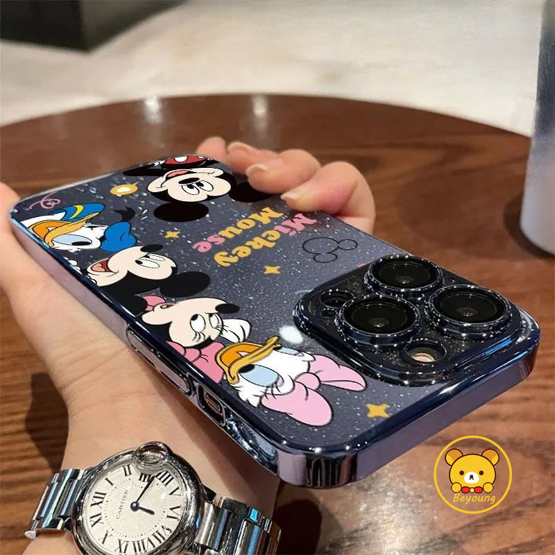 Disney Mickey Mouse เคสโทรศัพท์สําหรับ Vivo Y200i Y200 Y17S V29E Y100 Y200E Y100i V19 V17 อินเดีย Y22 Y22S Y35 + Y35M Y27 Y35 หรูหราการ์ตูนน่ารักกันกระแทกนุ่ม - รูปที่ 5