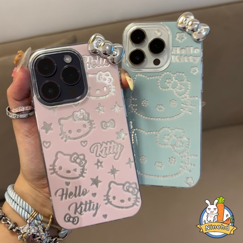 หรูหราขนนกเส้นด้ายปลอกสําหรับoppo A16 A15 A17 A18 A57 A58 A38 A77s A5s A12 A79 A78 A95 A74 A96 A94 A93 A92 A52 Reno 10 8 5 8Tฝาครอบการ์ตูนHello Kitty IMD
