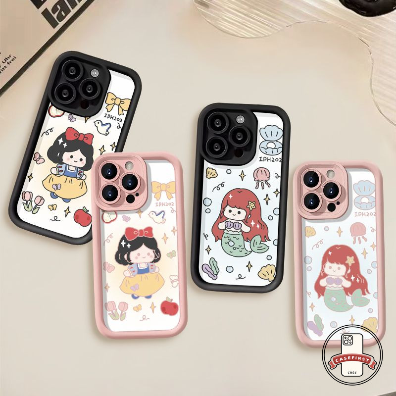 การ์ตูนหวานนางเงือกสโนว์ไวท์เคสโทรศัพท์สำหรับ Oppo A38 A5s A15 A78 A35 A77 A17 A18 A57 A12 A33 A17K A58 A16 A53 A3s A54