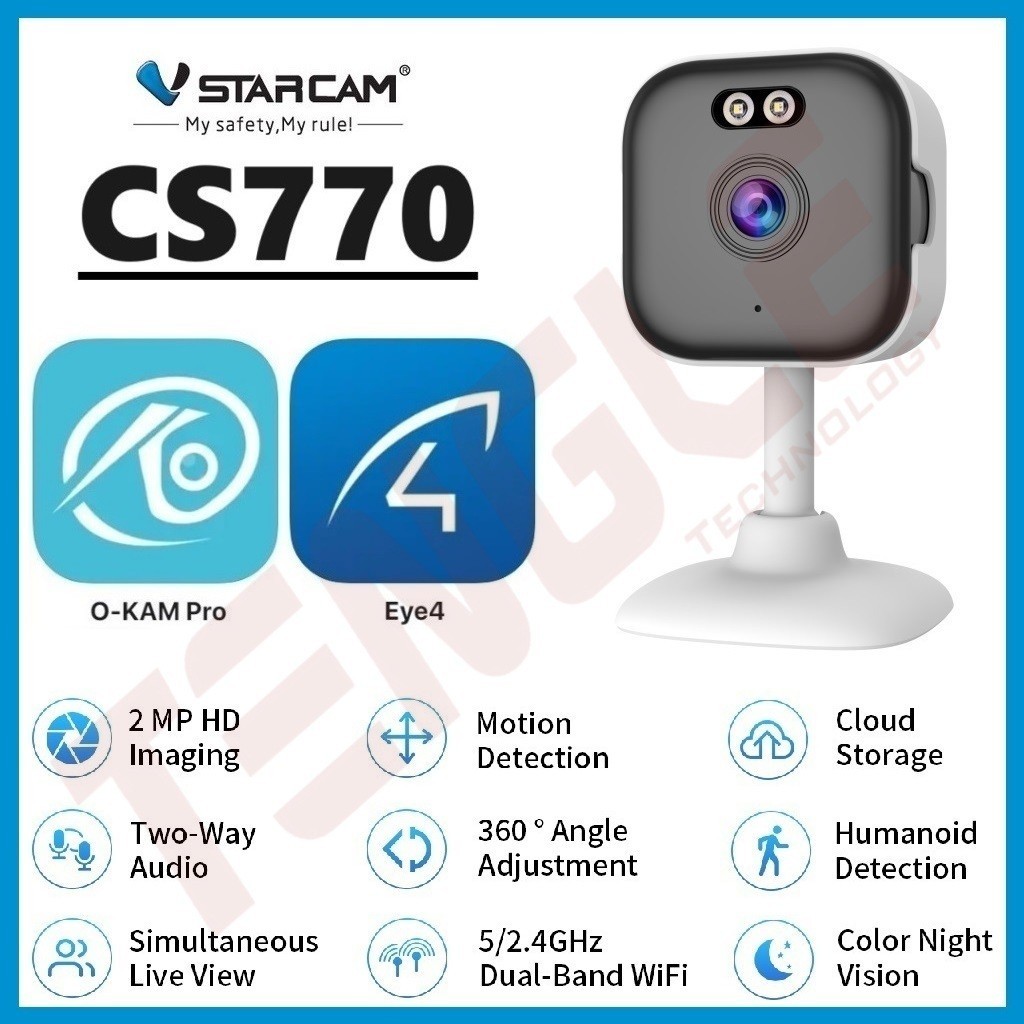 กันขโมย VSTARCAM CS770 FULL HD 1080p 2MP 5GHz Dual-Band WiFi Camera กล้องวงจรปิดไร้สาย กล้องวงจรปิดไ