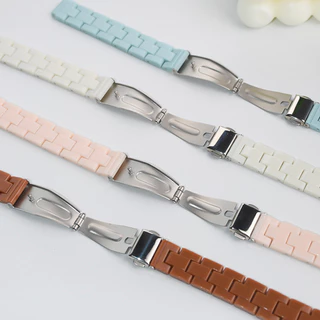 สายรัดเรซินสีลูกกวาดพร้อมเคสสําหรับ Samsung Galaxy Fit 3 สายรัดข้อมือโปร่งใสเปลี่ยนฝาครอบ