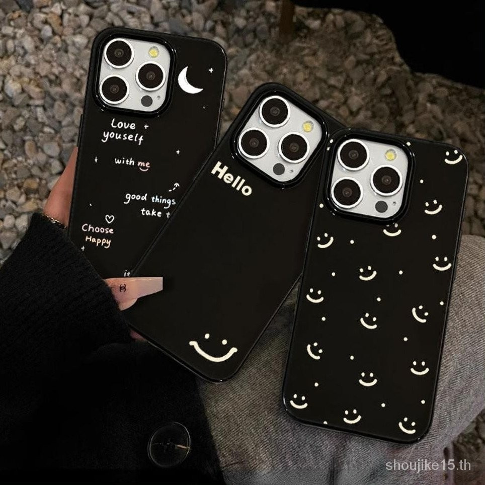 Simple Full Screen smiley Face suitesglossy Jelly Soft SHELL กันกระแทก Half Pack Mens กล้องป้องกัน s