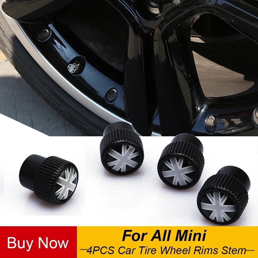4 ชิ้น Union Jack รถยางล้อขอบ Stem Air Valve Caps ฝาครอบอุปกรณ์ตกแต่งสําหรับ Mini Cooper JCW Countryman Clubman