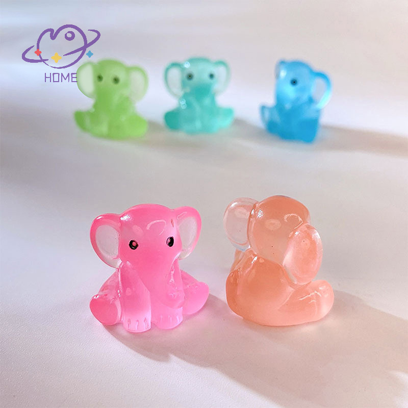 [mayhome] 1pc DIY ตุ๊กตาน่ารักตุ๊กตาตกแต่งโต๊ะ Luminous Miniatures เรซิ่น Sitg ช้างเรืองแสงในเวลากลางคืน Fairy Garden Accessories {TH}