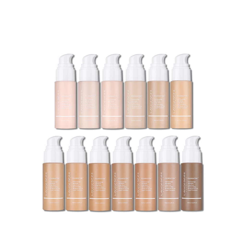 Langmanni 1 PC กันน้ํา Matte Foundation ทนทาน Matte Oil Control คอนซีลเลอร์ Foundation ครีม