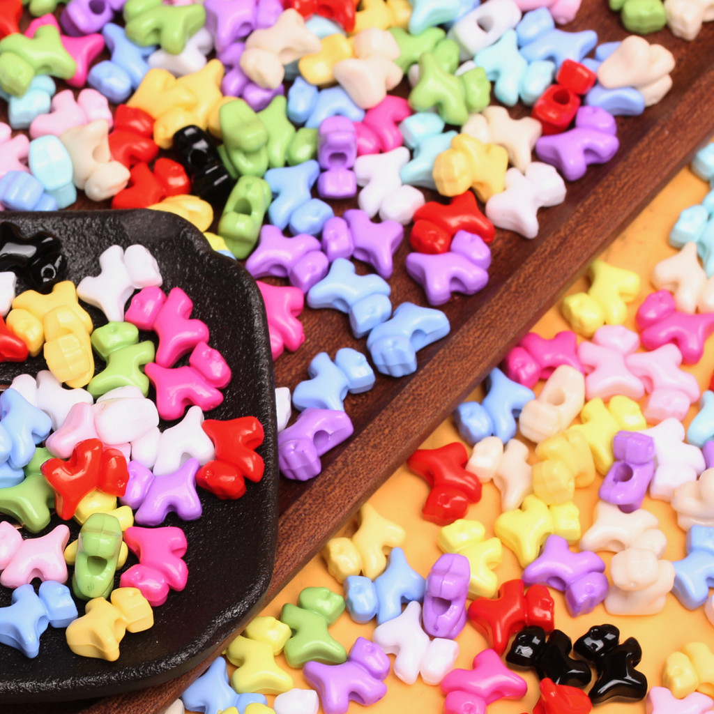 20ชิ้นสีทึบลูกสุนัขลูกปัดที่มีรูสเตอริโอประดับด้วยลูกปัด ทําเอง เครื่องประดับอุปกรณ์เสริมมือถักอุปกรณ์เสริม - รูปที่ 2