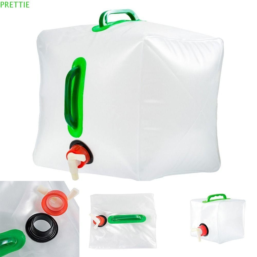 Prettie ถุงน้ําพับได้, ถังเก็บน้ํากลางแจ้งแบบพกพา 5L/10L/15L/20L, กันน้ําทนทานน้ําหนักเบาถังเก็บน้ําแบบใช้ซ้ําได้อุปกรณ์กลางแจ้ง