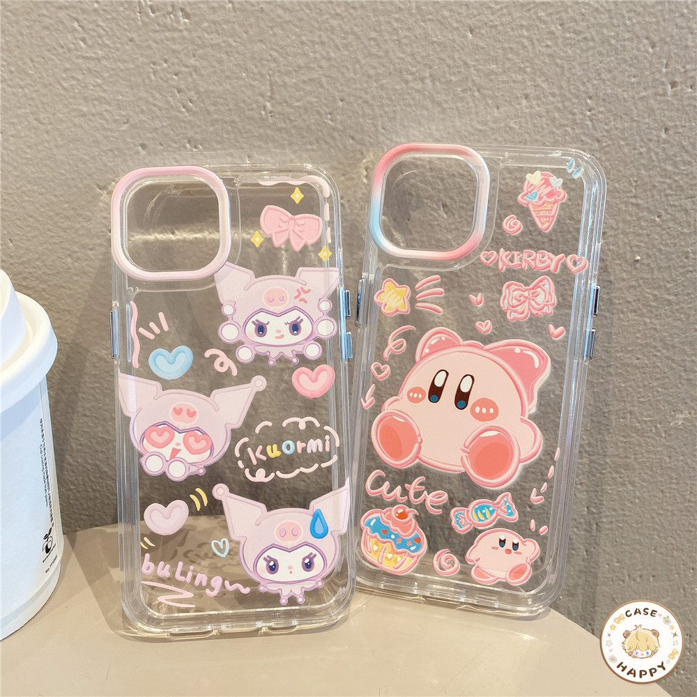 รักหัวใจน่ารักลวดลายโบว์สวยคุโรมิ เคส เคสIphone 11 15 13 Pro Max 7Plus 12 14 Pro Max 15 7 8 14 Plus XR X XS Max SE 2020