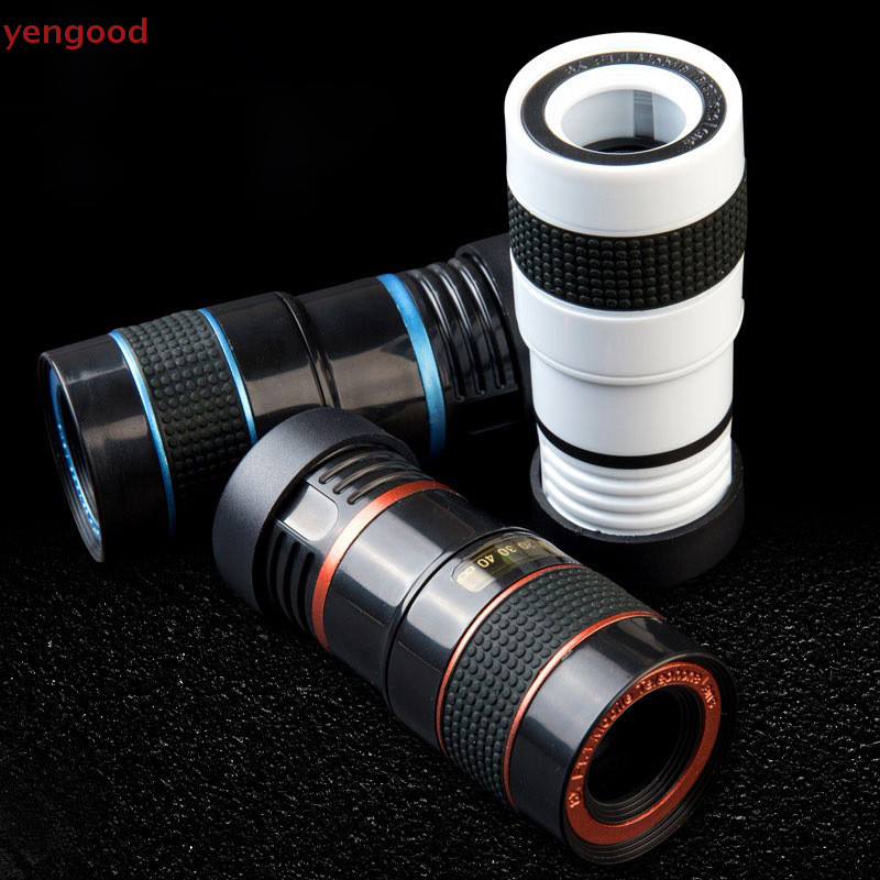 (YGD) 8/12x เลนส์ซูมสีขาว Universele Telefoon Externe เลนส์กล้องกลางแจ้ง Reizen Sightseeing Fotografie Focusseerlen Met Behoud Clip