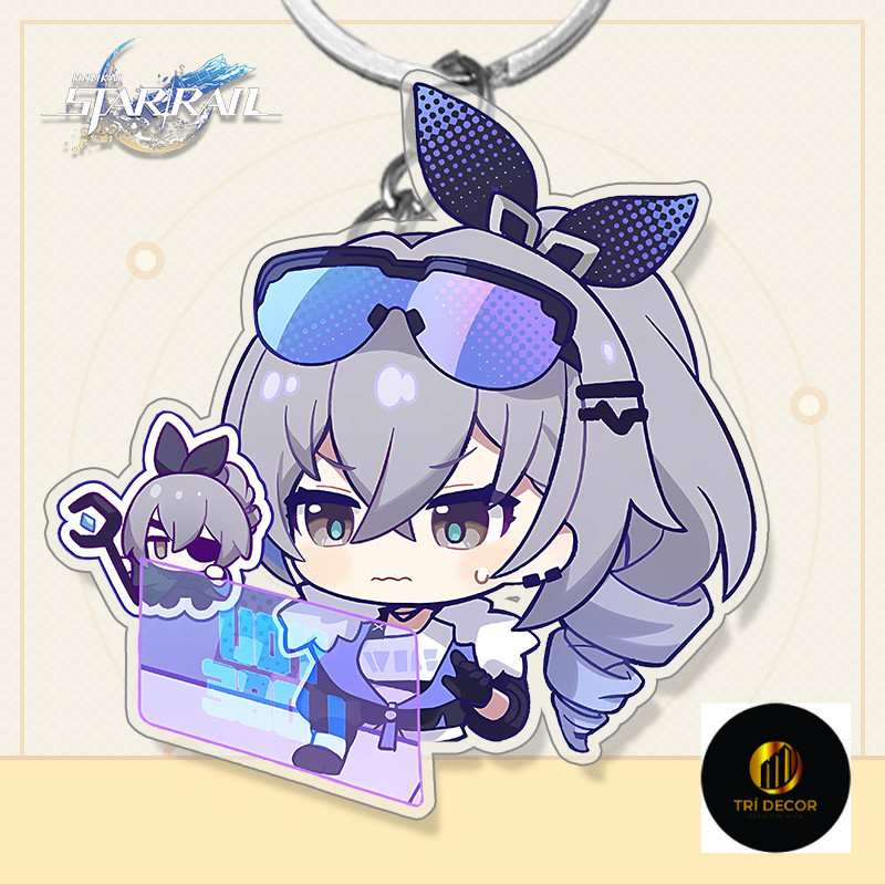 พวงกุญแจอุปกรณ์ต่อพ่วงรถไฟโดม Honkai Silver Wolf Tongue Seer จี้เกมการ์ตูนของที่ระลึก