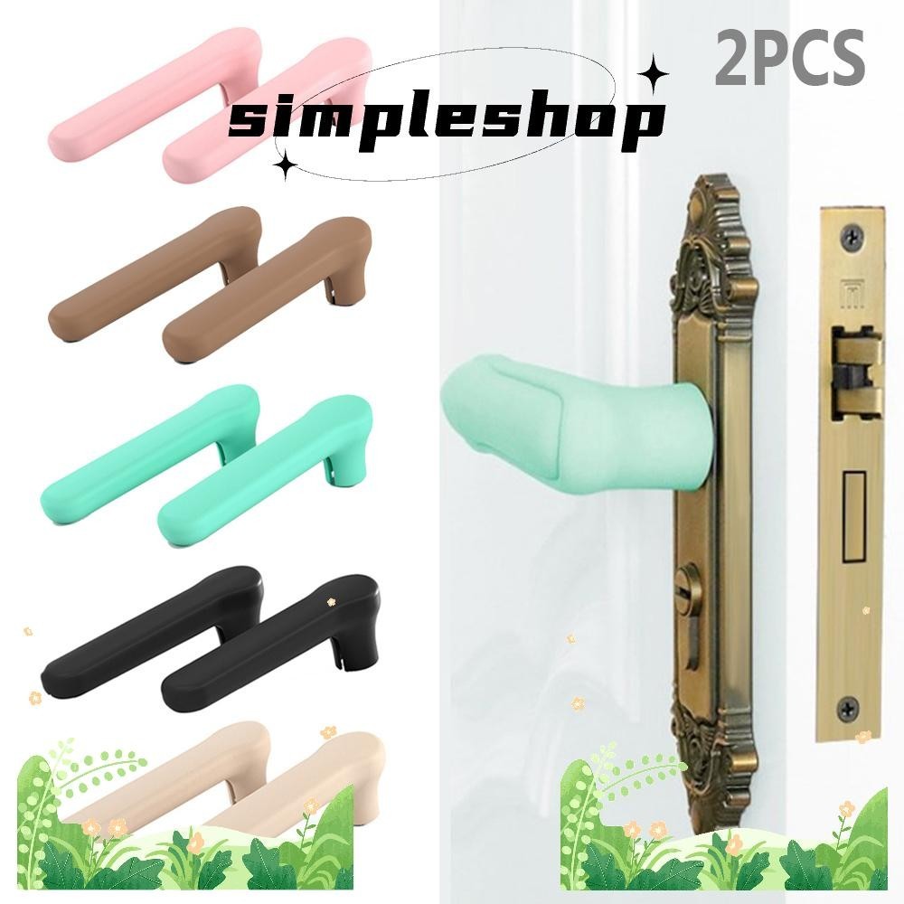Simple 2PCS ฝาครอบลูกบิดประตูในครัวเรือน Static-free Baby Safety ซิลิโคน