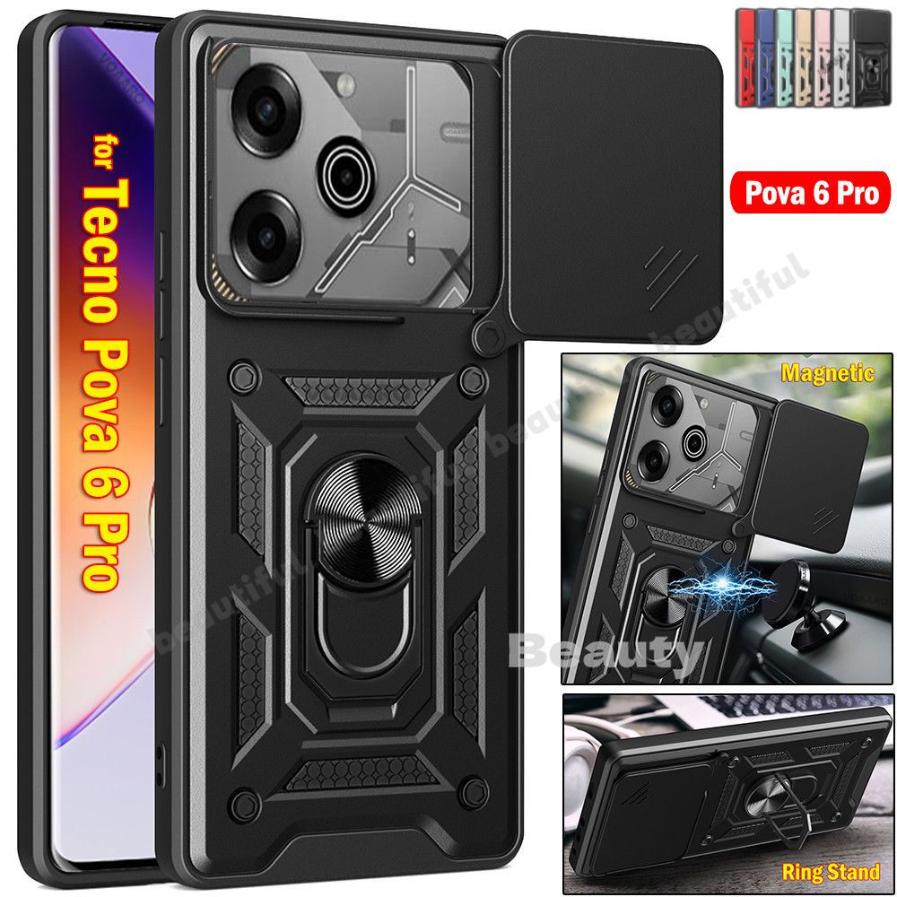 Tecno Pova 6 Pro 5GกันกระแทกสําหรับTecno Pova6 Pro 6Pro Pova6Neo Pova5 Pova6proปลอกสไลด์หน้าต่างเลนส