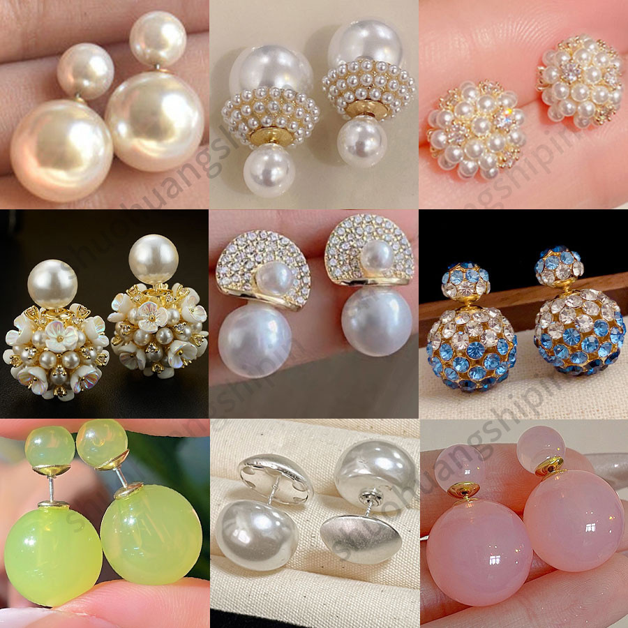 Retro Elegant Geometric รอบประณีต Rhinestone ต่างหูแฟชั่นอารมณ์