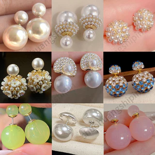 Retro Elegant Geometric รอบประณีต Rhinestone ต่างหูแฟชั่นอารมณ์