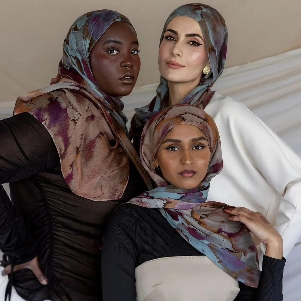 ร้อนขายมุสลิมพรีเมี่ยม Modal Ombre Hijab Tudung ผ้าฝ้าย Watercolor Modal ผ้าคลุมไหล่ฮิญาบมุสลิมผู้หญิงผ้าพันคอ 180*80 ซม.