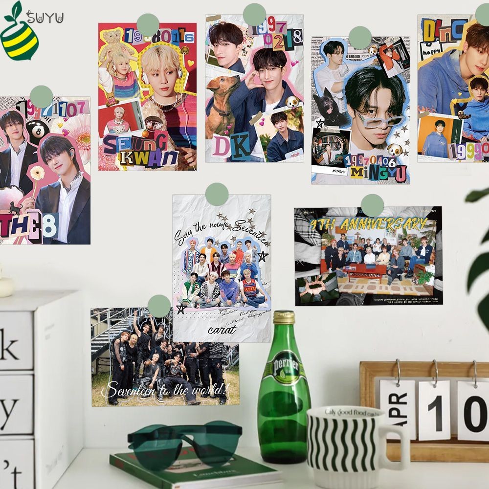 20แผ่นโปสเตอร์เซเว่นทีน อิน ห้องนักเรียนห้องนอนตกแต่งผนังดาราเกาหลีพื้นหลังการ์ดเค้าโครงสติ๊กเกอร์ติดผนัง