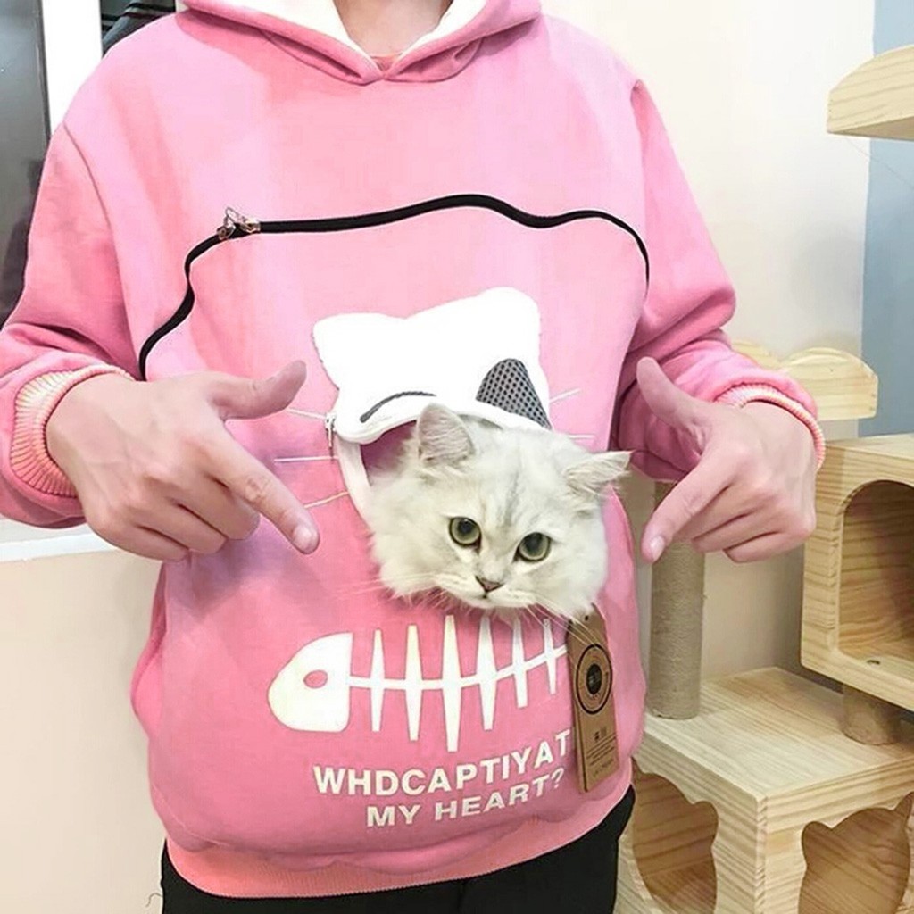 Sweatshirt Cat Lovers Hoodie Kangaroo Dog Pet Paw Pullovers Cuddle Pouch Sweatshirt Pocket Animal Ear Hooded