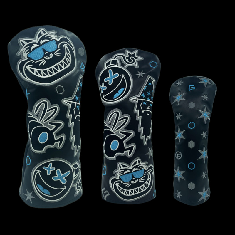 ไม้กอล์ฟ Cat Wizard #1 #3 #5 Headcovers ไม้ไดร์เวอร์ Fairway Woods ฝาครอบหนัง PU คุณภาพสูงฝาครอบหัวพัตเตอร์
