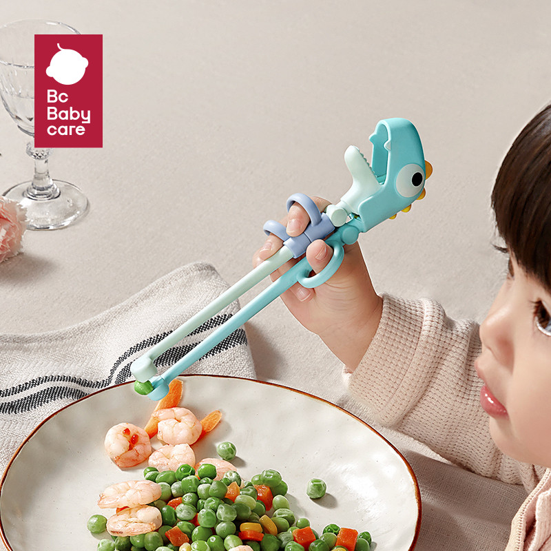 Bc Babycare ตะเกียบมือขวา พร้อมแหวนซิลิโคน สําหรับผู้เริ่มต้นฝึกเด็ก 2 ปีขึ้นไป