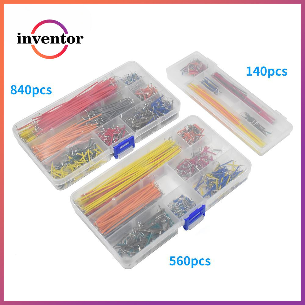 140 ชิ้น 560 ชิ้น 840 ชิ้น Preformed Breadboard จัมเปอร์ลวดชุด 14 ความยาวสารพันสําหรับ Breadboard Prototyping Circuits