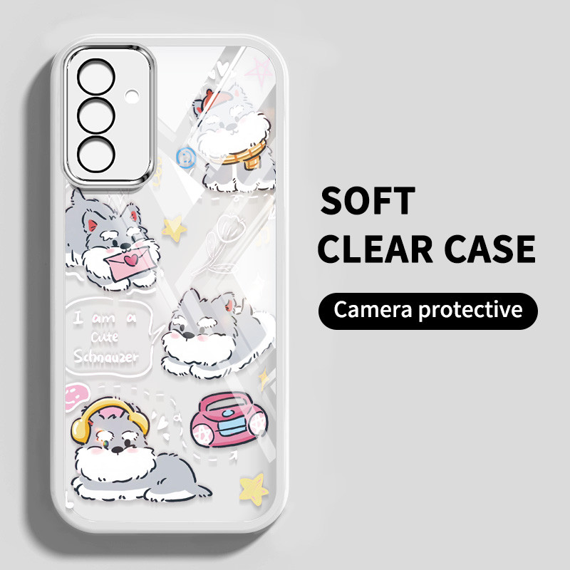 Ybd เคสโทรศัพท์สําหรับ Vivo Y19S Y100 5G (IDN) Y200e T3 5G Schnauzer แมวสุนัขโปร่งใสอะนิเมะเชลล์