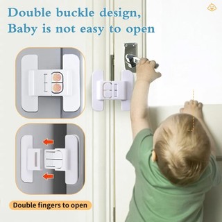 Autoshope Stiker Gembok Tempel Kunci Pengaman Anak Penutup Pintu Kulkas Laci Lemari Tempel Furniture Multifungsi Adhesive  Smart Cabinet Lock Universal