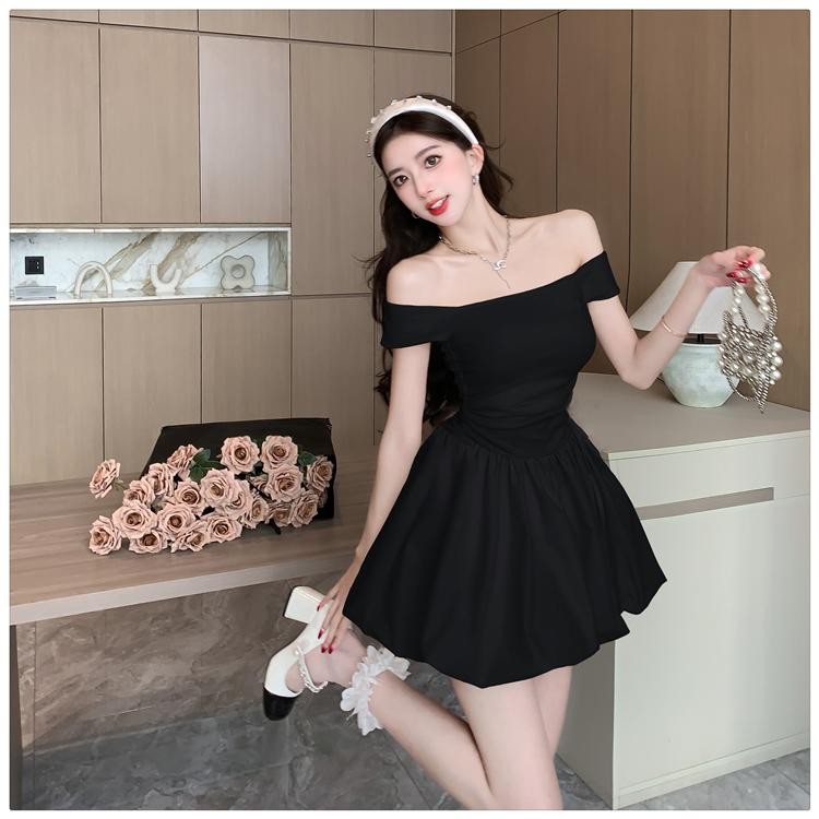 cherryshop🍒พร้อมส่ง ชุดเดรสสั้นผู้หญิง ชุดเจ้าหญิงเซ็กซี่แขนกุด เดรสฟูแฟชั่น สไตล์บัลเล่ต์หวานเผ็ดฝรั่งเศส - รูปที่ 5