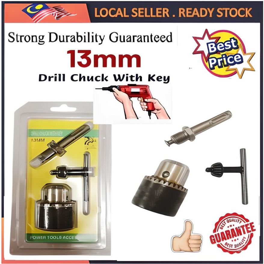 3Pcs Drill Chuck Set/ Drill Chuck Set Professional HSS With SDS Adaptor /Kepala Mesin Drill Set