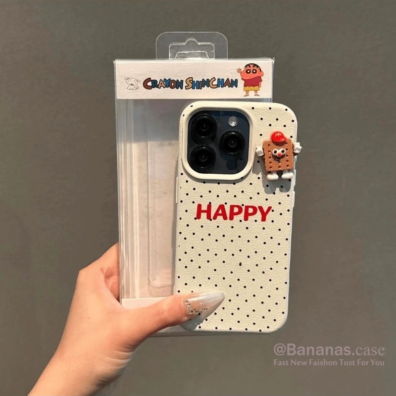 Iphone 15 14 13 12 11 Pro Max X Xr Xs Max เคสโทรศัพท์ 3D DIY สีดํา Wave M บิสกิตหนังนุ่มปกหลัง