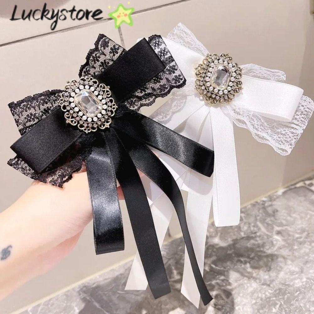 Lucky เข็มกลัดโบว์ พลอยเทียม คริสตัล อัลลอย พลอยเทียม เครื่องประดับแฟชั่น สําหรับตกแต่งคอ
