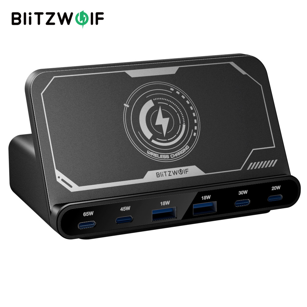 Blitzwolf® Bw-s27 160W 6-พอร์ตUSB PD Desktop Fast Charger 2USB-A + 4USB-C PD3.0 QC4.0 AFC FCP PPS PE