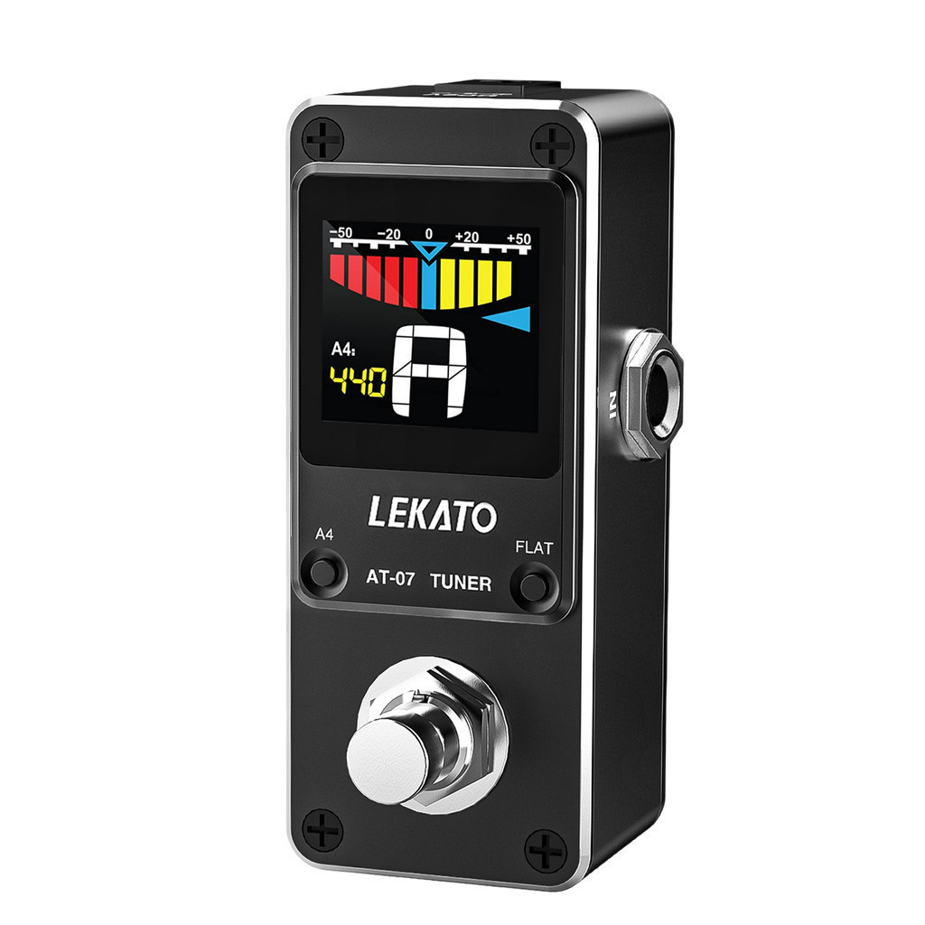 Lekato AT-07 Guitar Tuner Pedal Dual Channels True Bypass Chromatic Mute Pitch and Flat Tuning