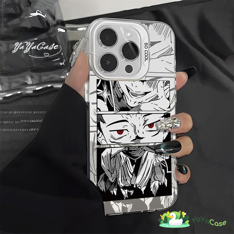 🦢สำหรับ iPhone11 13 Case For เคสไอโฟน14 15 12 Pro Max X XR XS MAX 7 8 Plus Ryomen Sukuna หรูหรา สไตล์ขั้นสูง สีเงินเคส