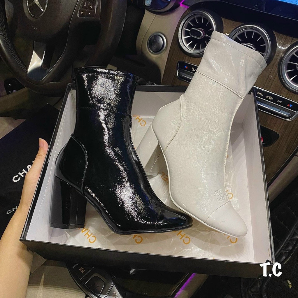 M1 รองเท้าบูทหนังสิทธิบัตรกลางคอเต็มกล่องแท้ M2