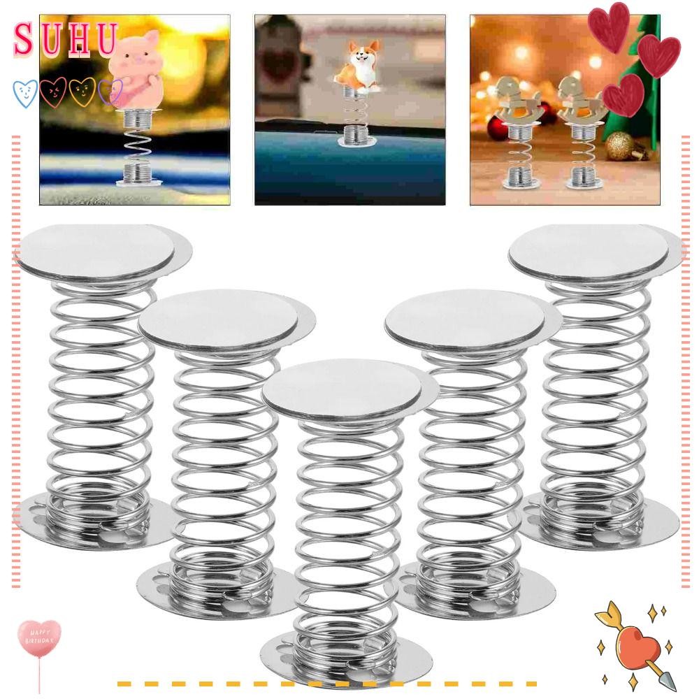 Suhu 10 ชิ้น Bouncing Standee ฤดูใบไม้ผลิ, 2.5 ซม.ของเล่นแดชบอร์ดฐานสปริง, DIY เขย่ารถตกแต่งภายในตุ๊กตาหัวฐานฤดูใบไม้ผลิ