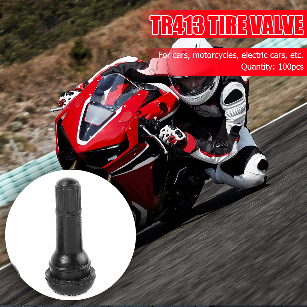 100 ชิ้น TR-413 Snap In Shorty ยางสีดําวาล์ว Stems TR413 วาล์วยางแบบไม่มียาง