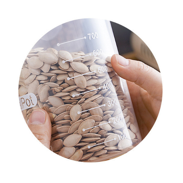 Gina.shop กระปุกพลาสติกใส ทรงกระบอก กันความชื้น กันรั่วซึม สําหรับเก็บอาหาร - รูปที่ 6