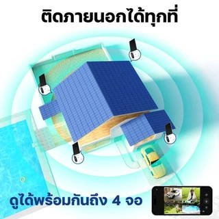 HOME-MALL กล้องวงจรปิดโซล่าเซลล์ รุ่น HM 8185 เชื่อมWI-FI ชัด4K มีLED เชื่อมต่อโดยใช้ APP ICSEE