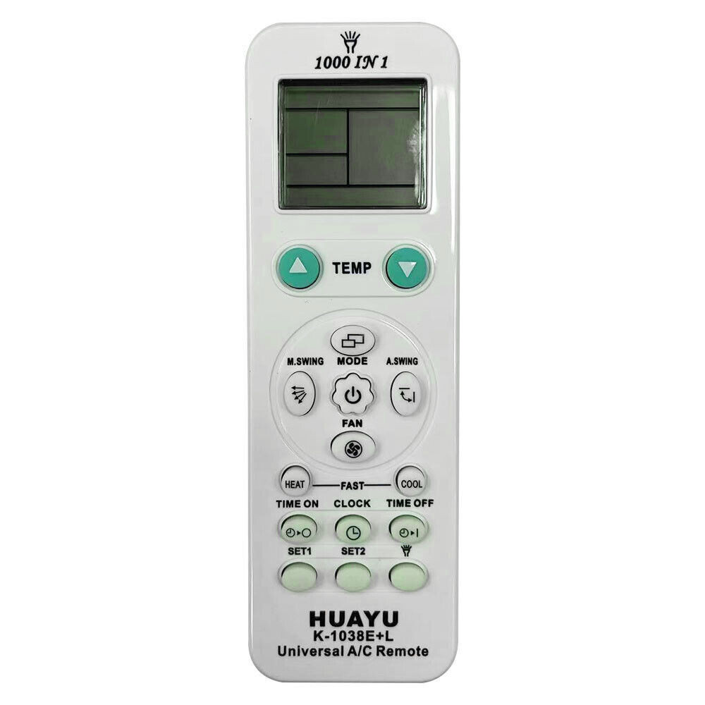 ใหม่ HUAYU K-1038E+L Universal AC LCD รีโมทคอนโทรลเครื่องปรับอากาศ 1000 in 1