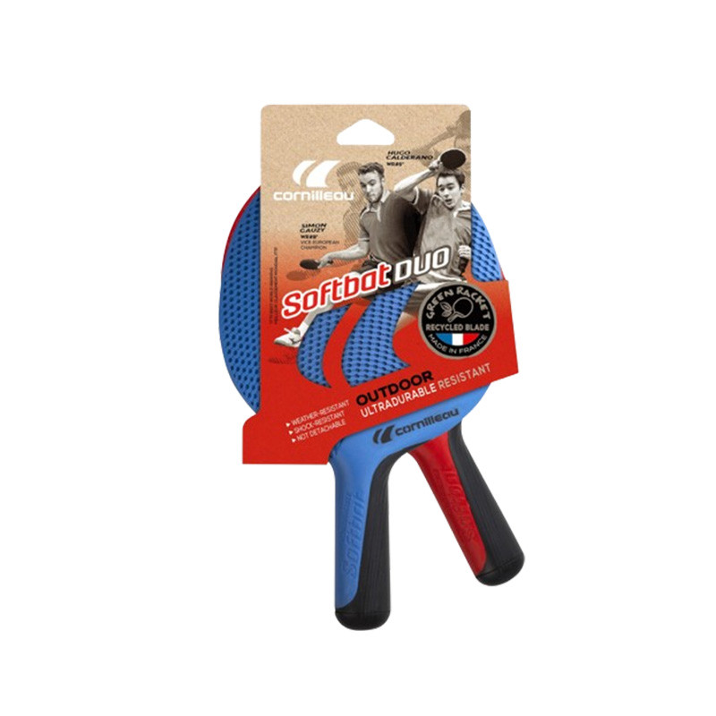 Cornilleau ชุดไม้ปิงปองกันน้ำ 2 ชิ้น สีแดง สีฟ้า Softbat Outdoor Duo Pack 2 Colors