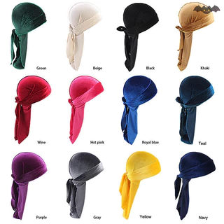 [PE] Unisex ผู้ชายผู้หญิง Durag Headwear หมวกผ้าไหมโจรสลัดห่อหมวก TH